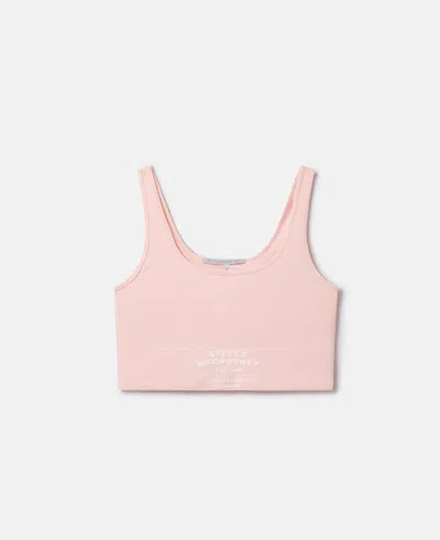 Stella Mccartney Logo Seamless Cropped Tank Top In Pink