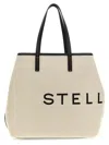 Stella Mccartney Stella Mc Cartney Ecru Cotton Blend Tote Bag With Logo