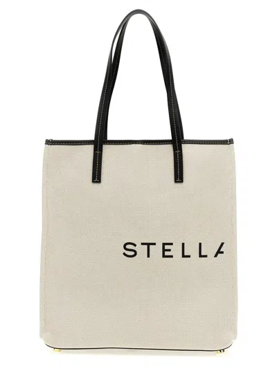 Stella Mccartney Logo Shopping Bag In Beige