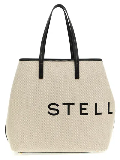 Stella Mccartney 'logo' Shopping Bag In Beige