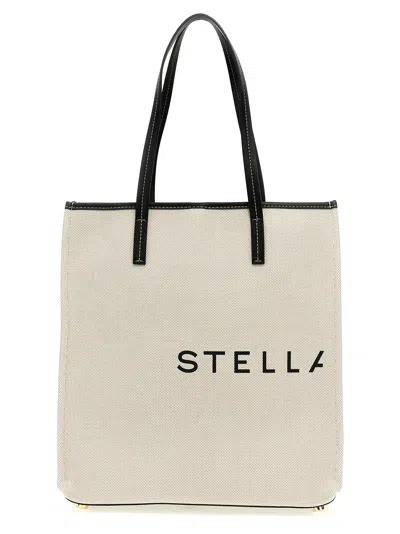Stella Mccartney Logo Shopping Bag In Beige