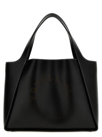 Stella Mccartney Logo Shopping Bag In Black