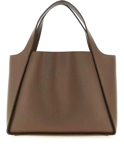 Stella Mccartney Logo Shopping Bag In Brown