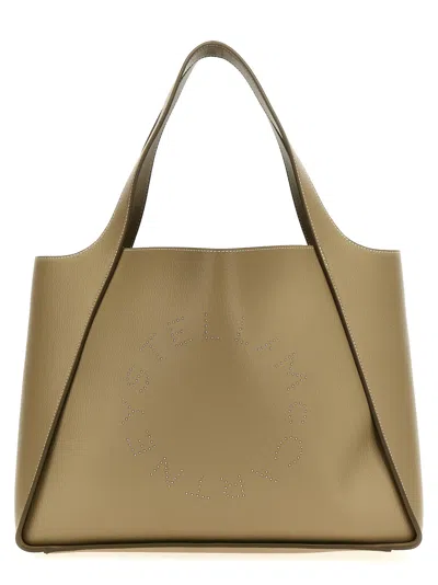 Stella Mccartney Logo Shopping Bag Tote Bag In Gray