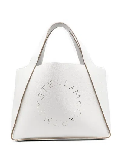 Stella Mccartney Logo Shopping Bag In White