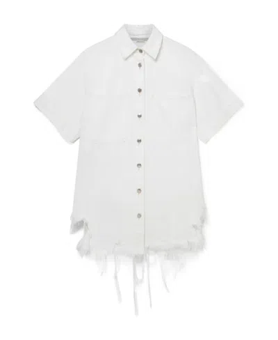 Stella Mccartney Logo Short-sleeved Shirt In White