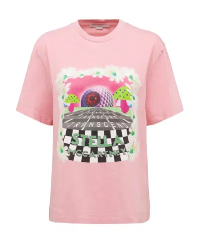 Stella Mccartney Logo Short-sleeved T-shirt In Pink