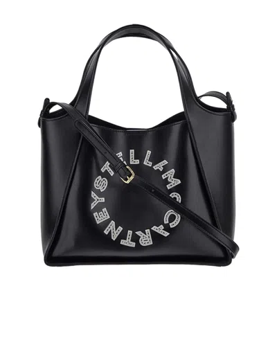 Stella Mccartney Logo Shoulder Bag In Black