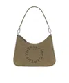 Stella Mccartney Small Shoulder Bag With Adjustable Strap And Suede Finish In Gray