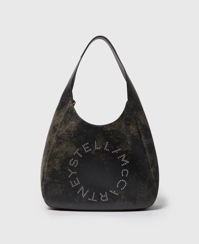 Stella Mccartney Logo Slouchy Aged Large Hobo Bag