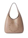 Stella Mccartney Logo Slouchy Hobo Tote Bag In Brown
