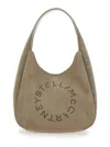 Stella Mccartney Logo Small Hobo Bag Alter Suede W/piping Details