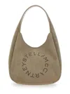 Stella Mccartney Logo Small Hobo Bag Alter Suede W/piping Details