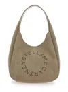 Stella Mccartney Logo Small Hobo Bag Alter Suede W/piping Details