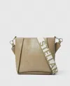 Stella Mccartney Logo Square Mini Crossbody Bag In Bamboo