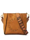 Stella Mccartney Perforated Logo Square Crossbody Bag In Brown