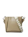 Shop Stella Mccartney Logo Square Mini Crossbody Bag In Neutrals