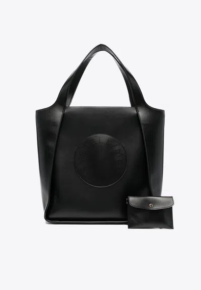 Stella Mccartney Logo Square Tote Bag In Black
