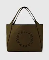 Stella Mccartney Logo Square Tote Bag In Brown