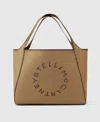 Stella Mccartney Logo Square Tote Bag In Brown