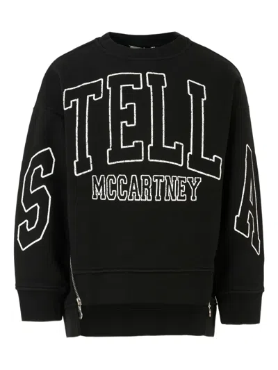 Stella Mccartney Kids' Logo-stamp Sweatshirt In Black