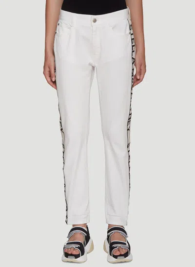 Stella Mccartney Logo Stripe Jeans In White