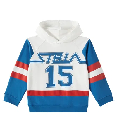 STELLA MCCARTNEY LOGO STRIPED COTTON JERSEY HOODIE