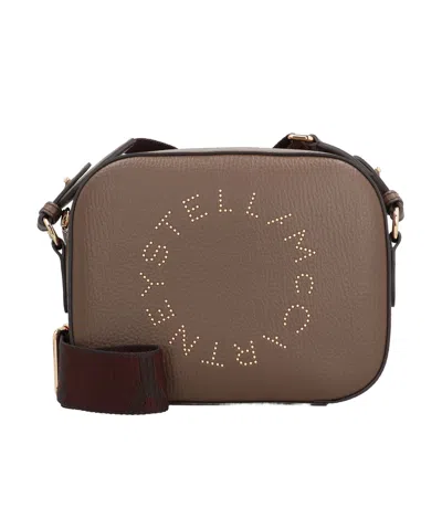 Stella Mccartney Logo Studded Mini Crossbody Bag In Green