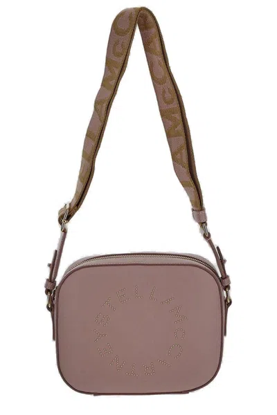 Stella Mccartney Logo Studded Mini Crossbody Bag In Pink