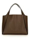 Stella Mccartney Embossed Logo Tote Bags In Brown