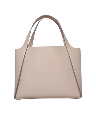 Stella Mccartney Logo Studded Open-top Tote Bag In Neutral