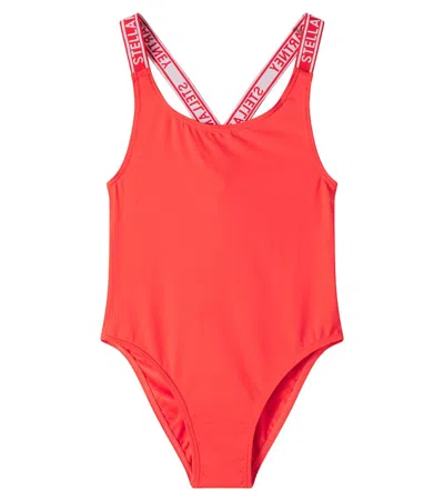 Stella Mccartney Kids' Logo Swimsuit In Red