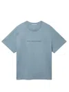 Stella Mccartney Logo Oversized Cotton T-shirt In Blue