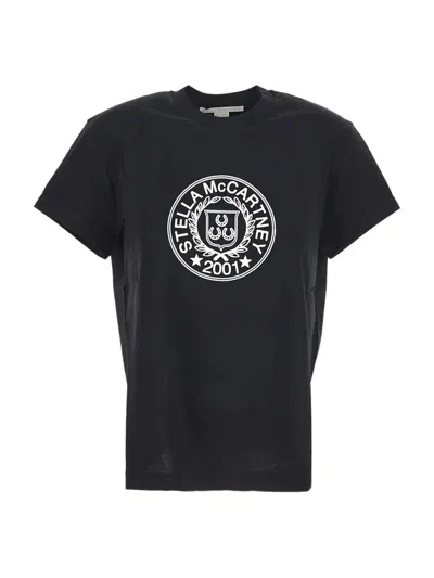 Stella Mccartney Logo Printed Crewneck T In Black