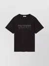 Stella Mccartney Logo T-shirt With Embroidery And Round Neck In Black