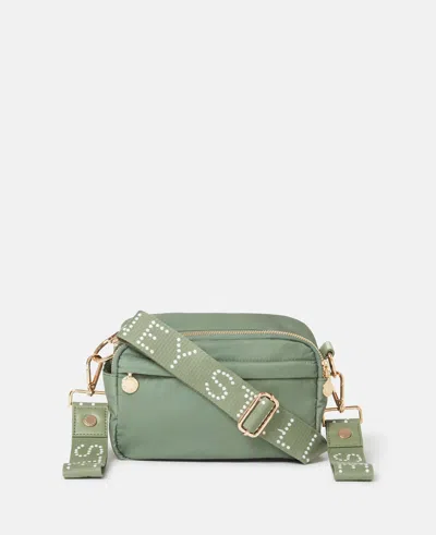 Stella Mccartney Logo Tape Changing Crossbody Bag In Green