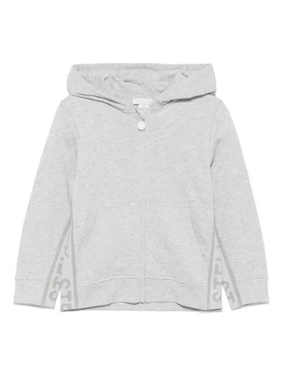 Stella Mccartney Kids' Logo-tape Detail Hoodie In Grau