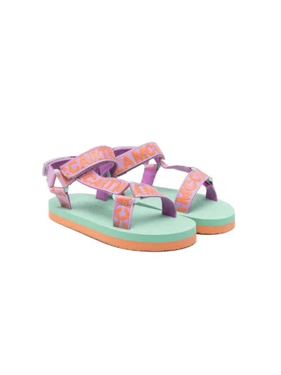 Stella Mccartney Kids' Logo-tape Sandals In Purple