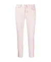 Stella Mccartney Fresh Peach Twisted Seam Crop Straight Leg Jeans In Pink
