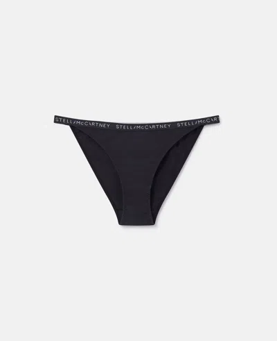 Stella Mccartney Logo Tape String Bikini Briefs In Black