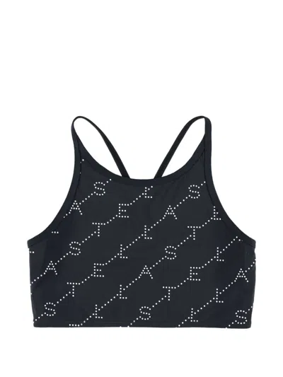Stella Mccartney Kids Logo Print Allover Top For Kids In Black
