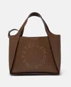 Stella Mccartney Logo Top Handle Crossbody Bag In Chocolate Brown