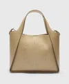Stella Mccartney Logo Top Handle Crossbody Tote Bag In Bamboo