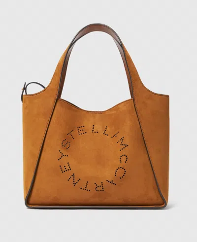 Stella Mccartney Logo Top Handle Crossbody Tote Bag In Brandy