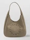 Stella Mccartney Grey Logo Large Shoulder Bag In Brown