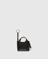 Stella Mccartney Logo Tote Air Pods Case Keyring In Black