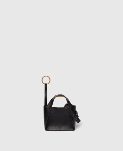 Stella Mccartney Logo Tote Air Pods Case Keyring In Black