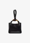Stella Mccartney Logo Tote Airpods Case Keyring In Black