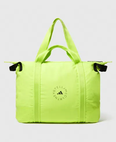 Stella Mccartney Logo Tote Bag In Bahia Glow Green/black