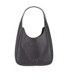 Stella Mccartney Hobo Bags Logo Shoulder Strap Structured Shape In Black